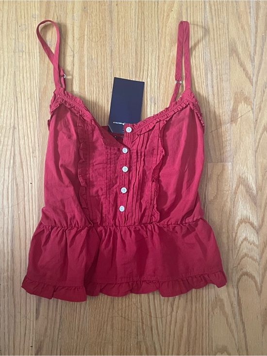 Brandy Melville Tops - Brandy Melville red ruffled tank